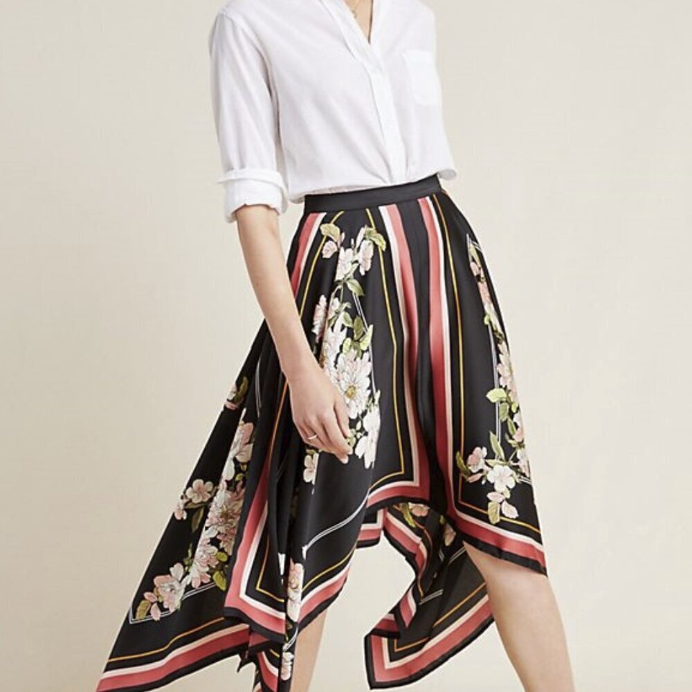 NWT Anthropologie Jacqueline Asymmetrical Midi Skirt by ISLA MAUDE​